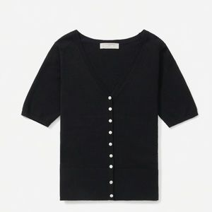 Everlane cotton merino short sleeve cardigan M
